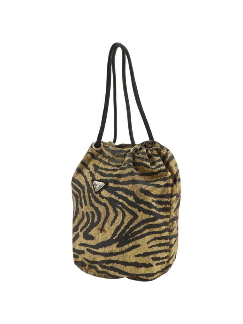 Prada Zebra Print Nylon Brown Handbag - Picture 2 of 10
